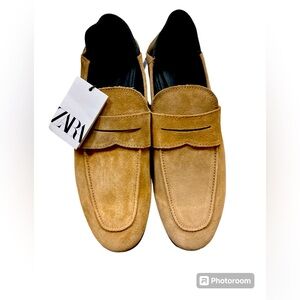 Zara Men’s Leather/Suede Loafers Sz 9 NWT